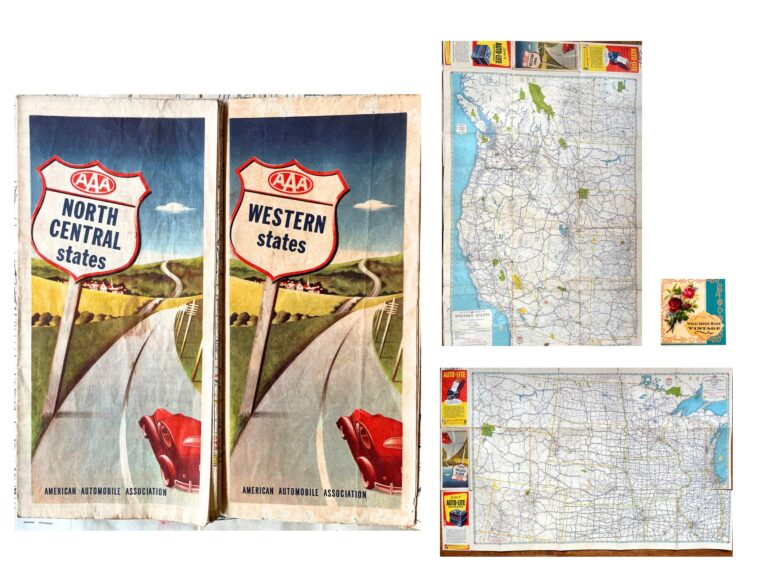 1940s AAA USA Travel Map Vintage Road Map Set Of 2 Etsy