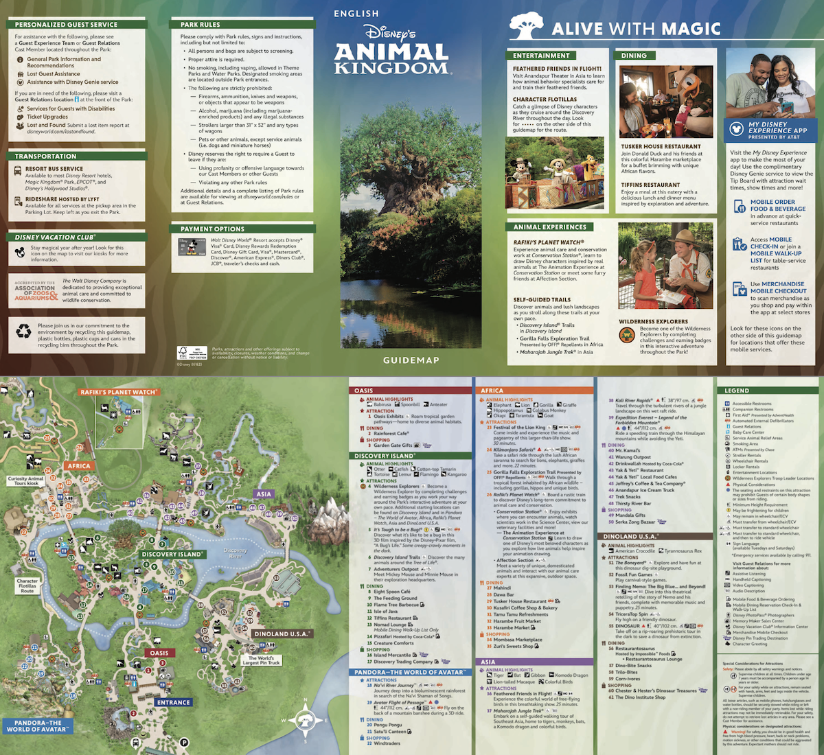 2024 Disney s Animal Kingdom Map Printable PDF U0026 Details 