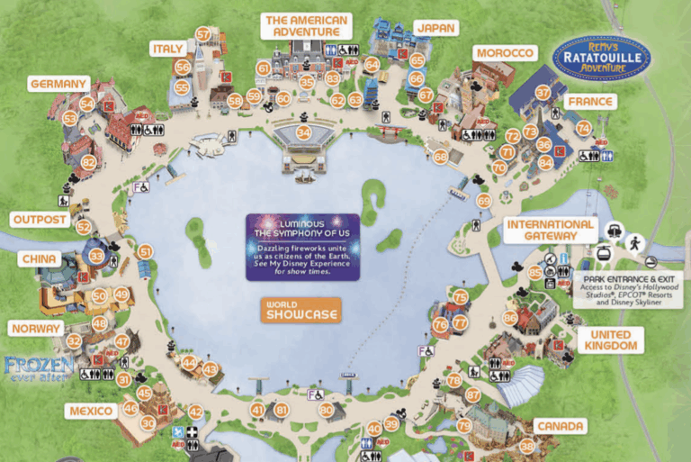 2025 EPCOT Map Of Disney World Printable PDF U0026 Details
