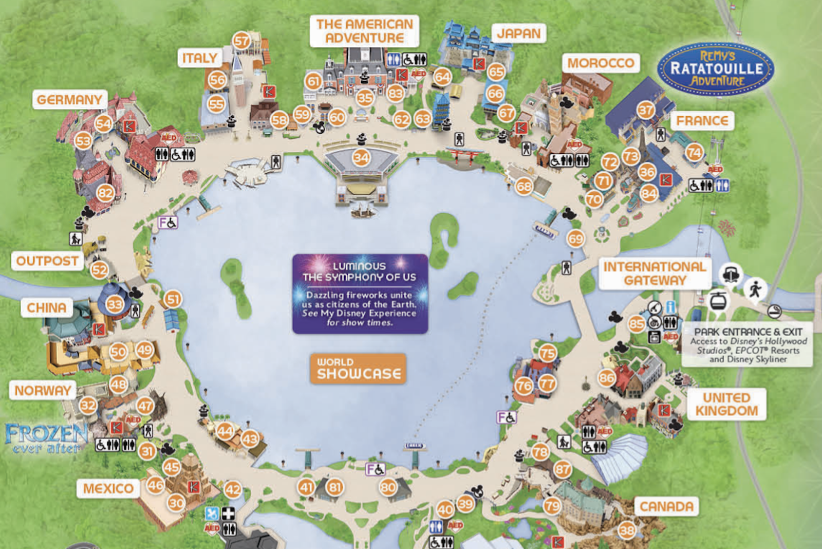 2025 EPCOT Map Of Disney World Printable PDF U0026 Details 