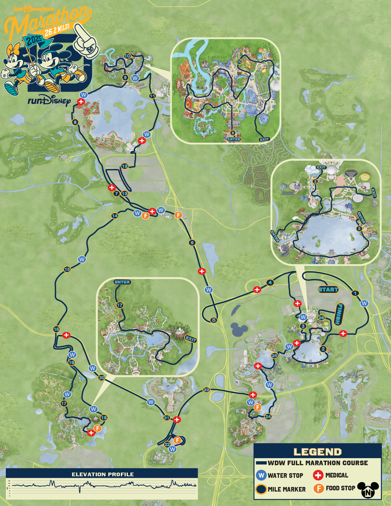 2025 Walt Disney World Marathon Course Map