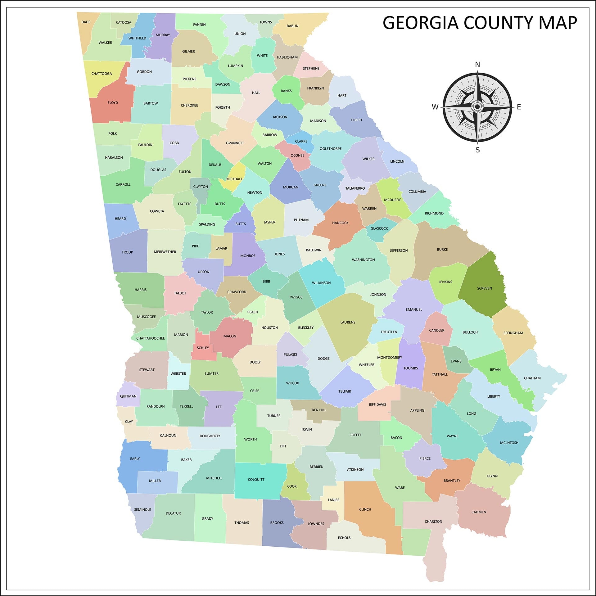 Printable Georgia Map
