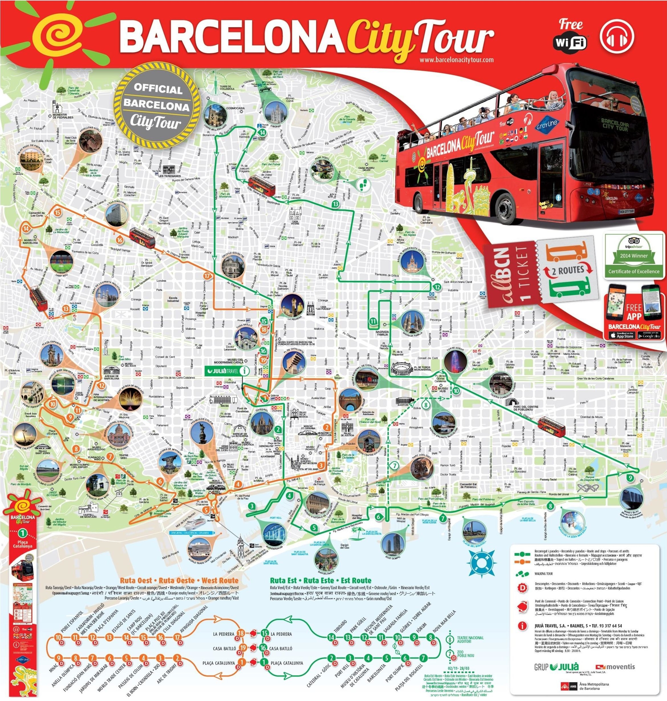 3 Best Map To Visit The Main Attractions In Barcelona Tour 