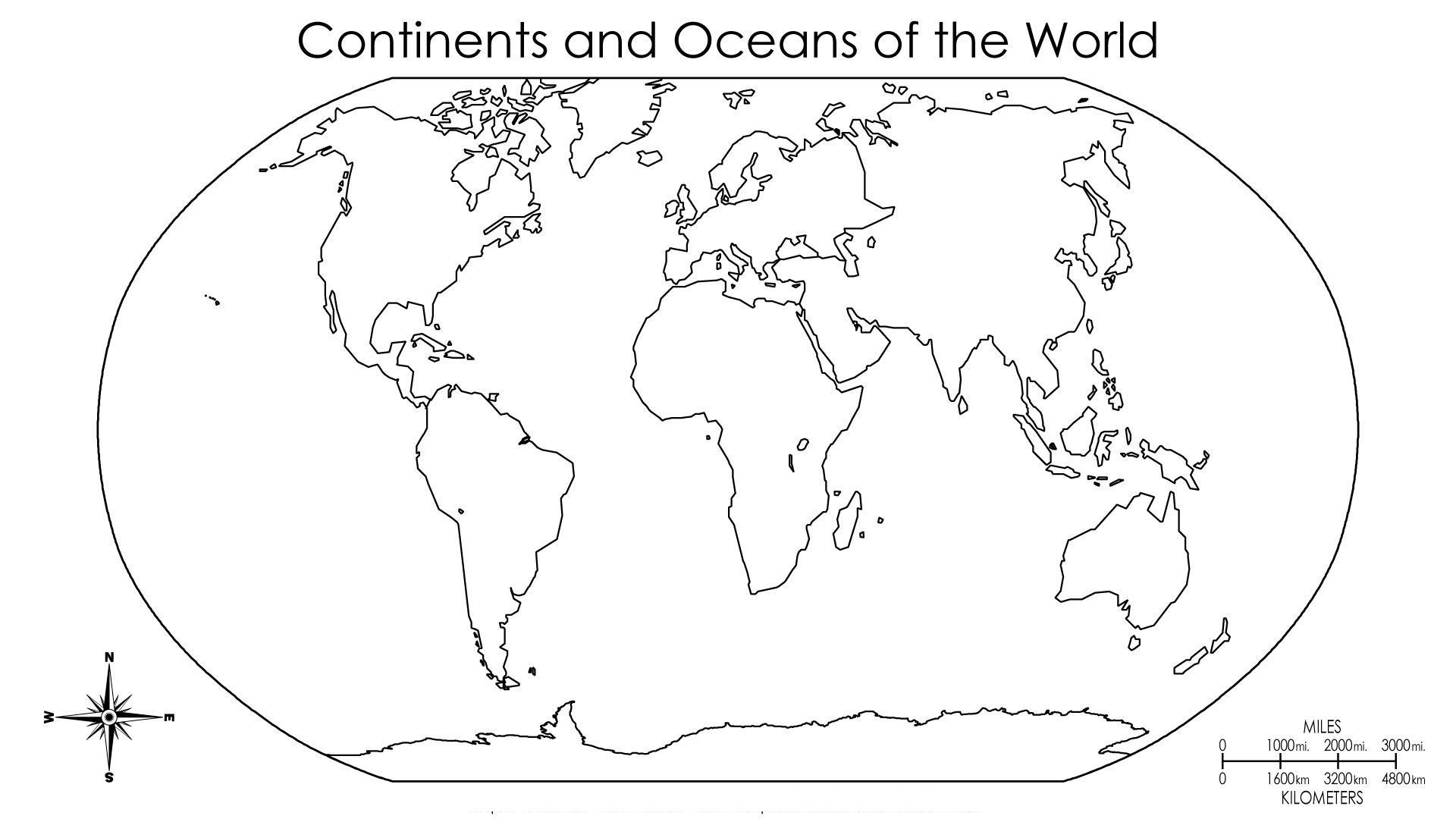 5 Printable Large Blank World Physical Maps HD For Free Worksheets Library