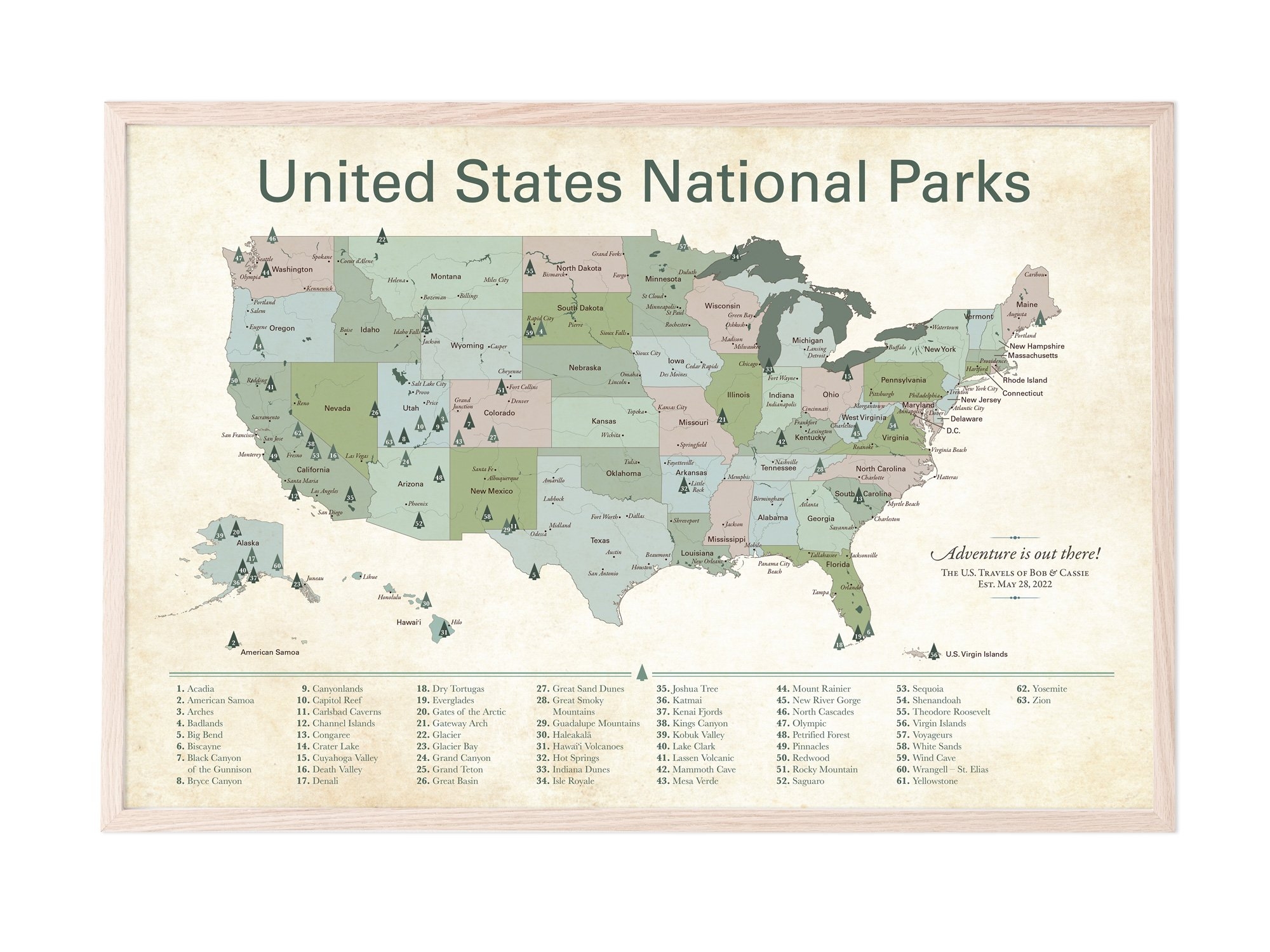 Printable Us National Parks Map