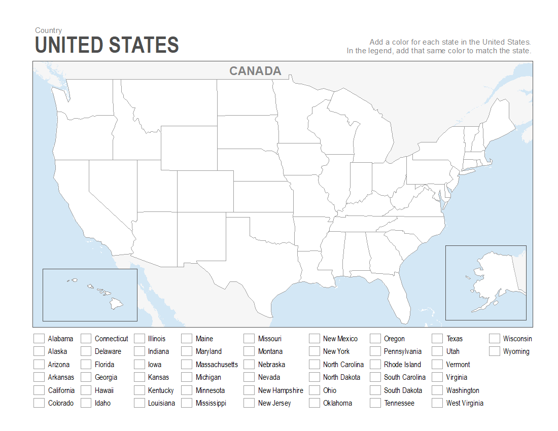 7 Printable Blank Maps For Coloring ALL ESL