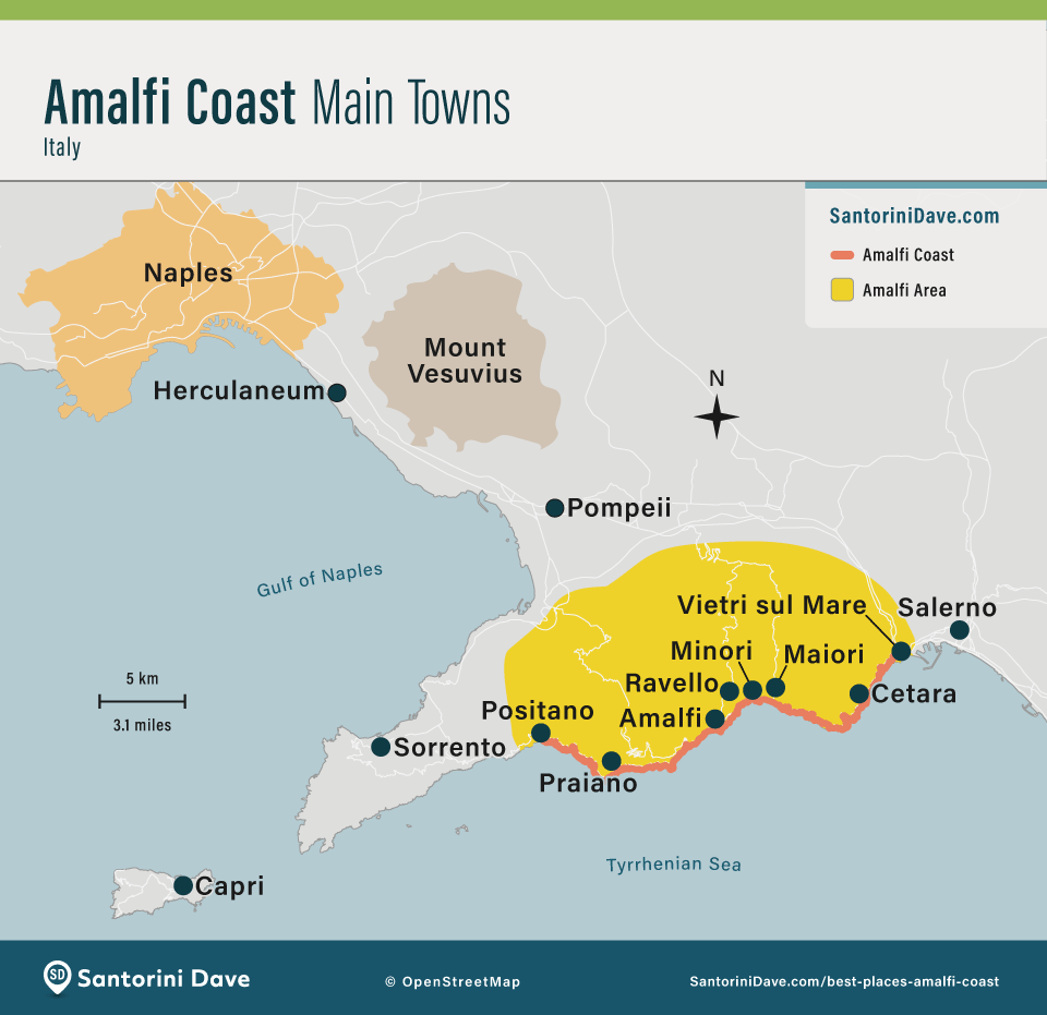 Amalfi Coast Maps Towns U0026 Cities