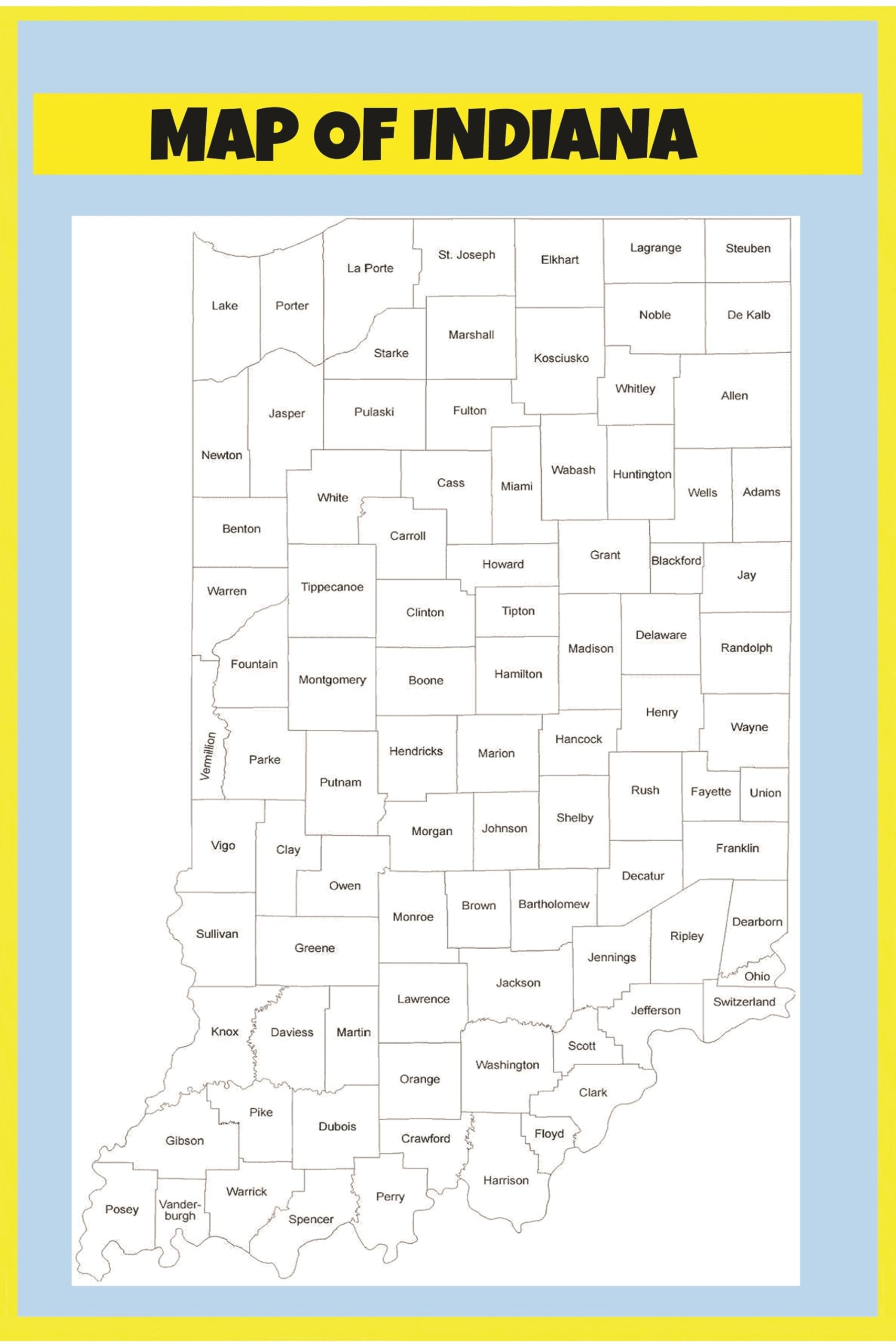Indiana County Map Printable