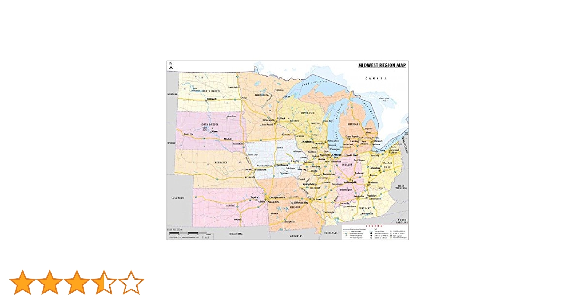 Printable Midwest States Map