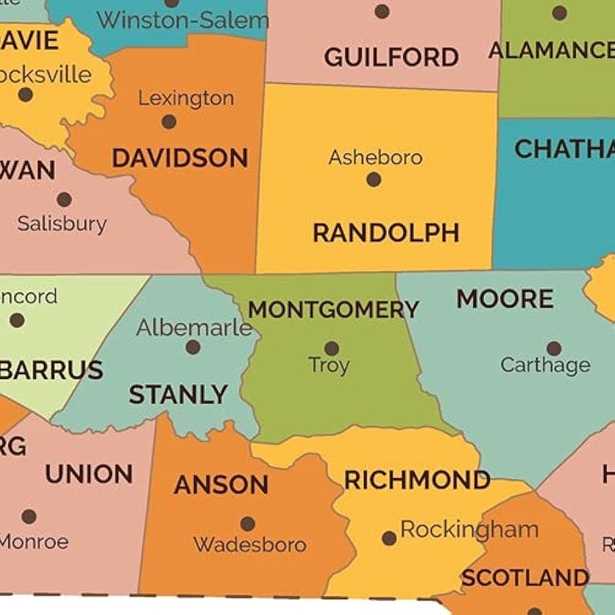 Printable Map Of North Carolina Counties