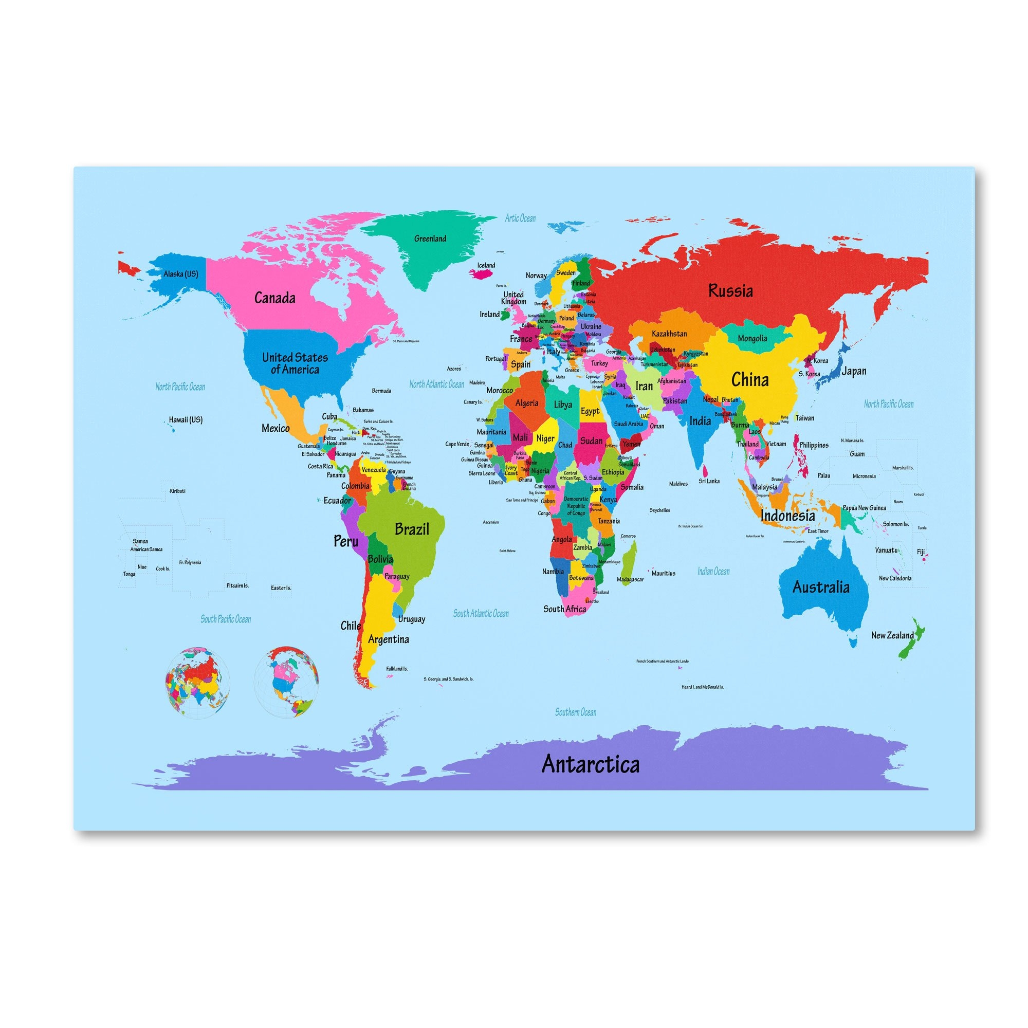 Amazon Trademark Fine Art Childrens World Map By Michael 