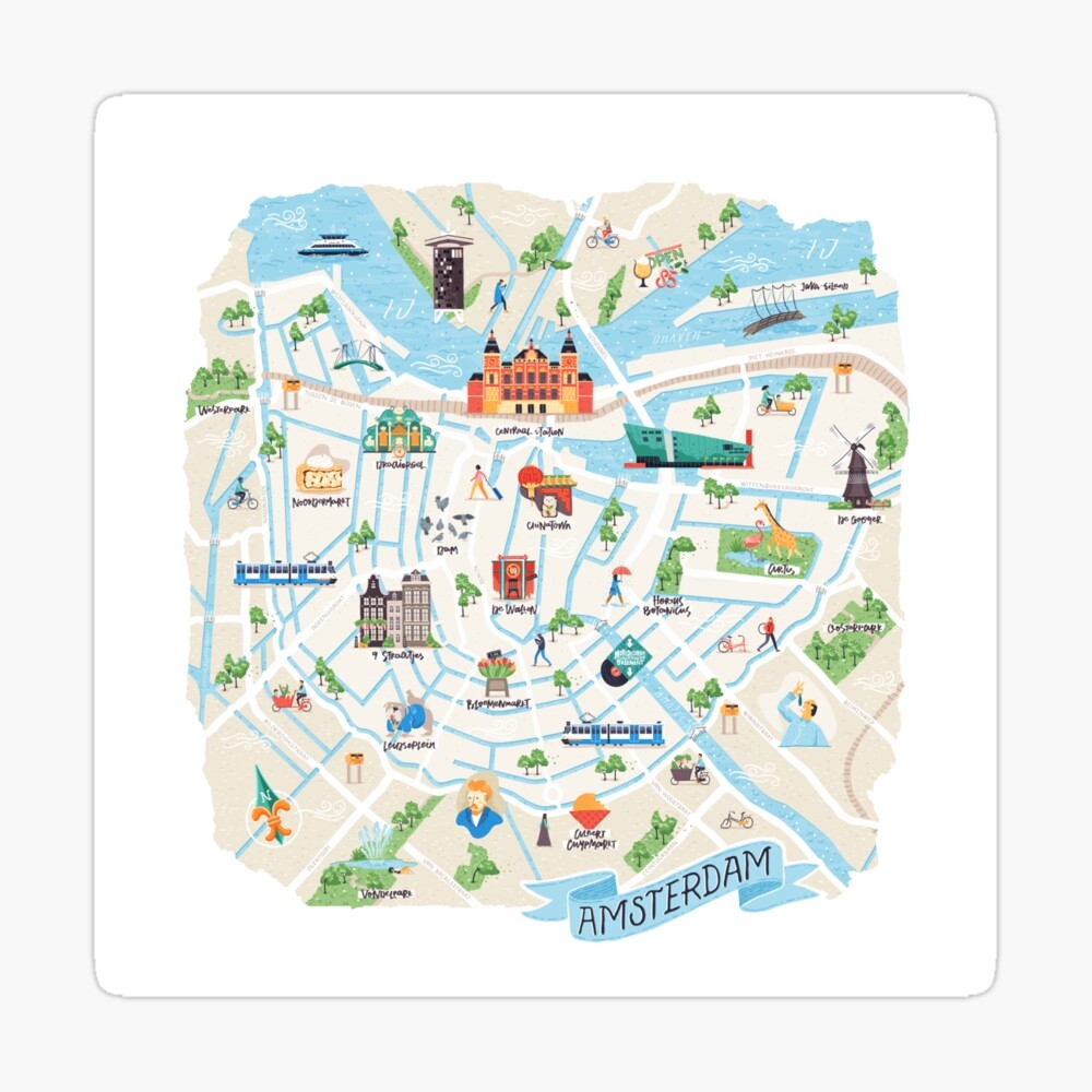 Amsterdam City Map Photographic Print