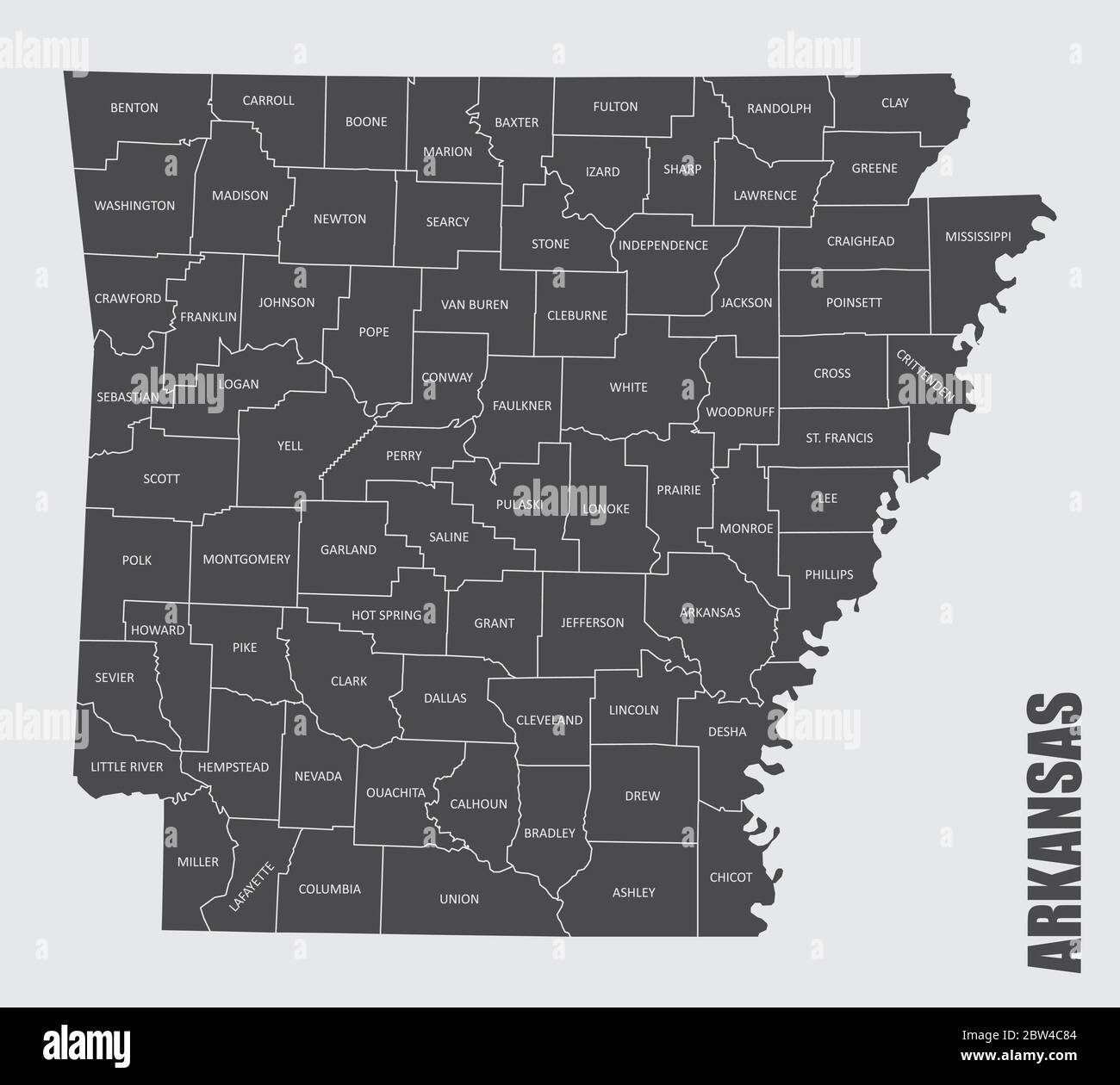 Arkansas County Map Printable