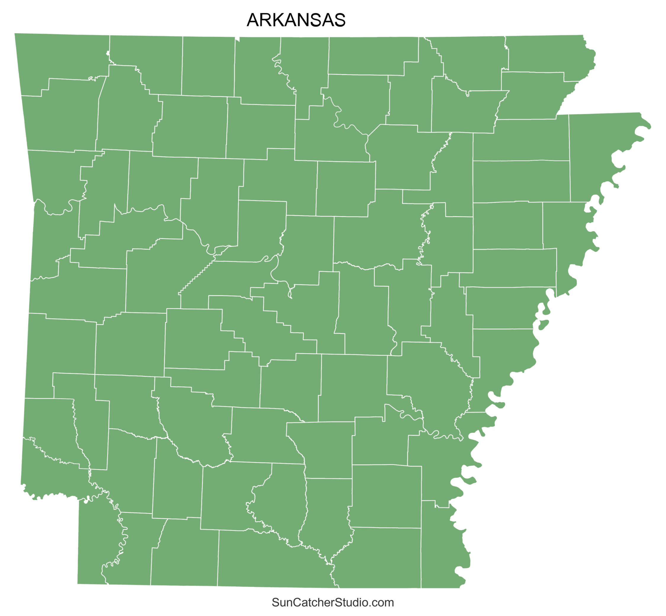 Arkansas County Map Printable State Map With County Lines Free 