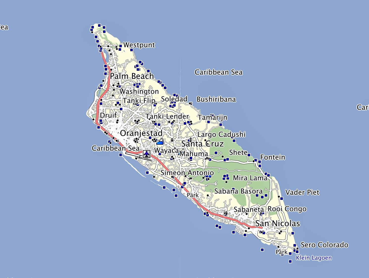 Aruba Map Geographical Features Of Aruba Of The Caribbean Worksheets Library