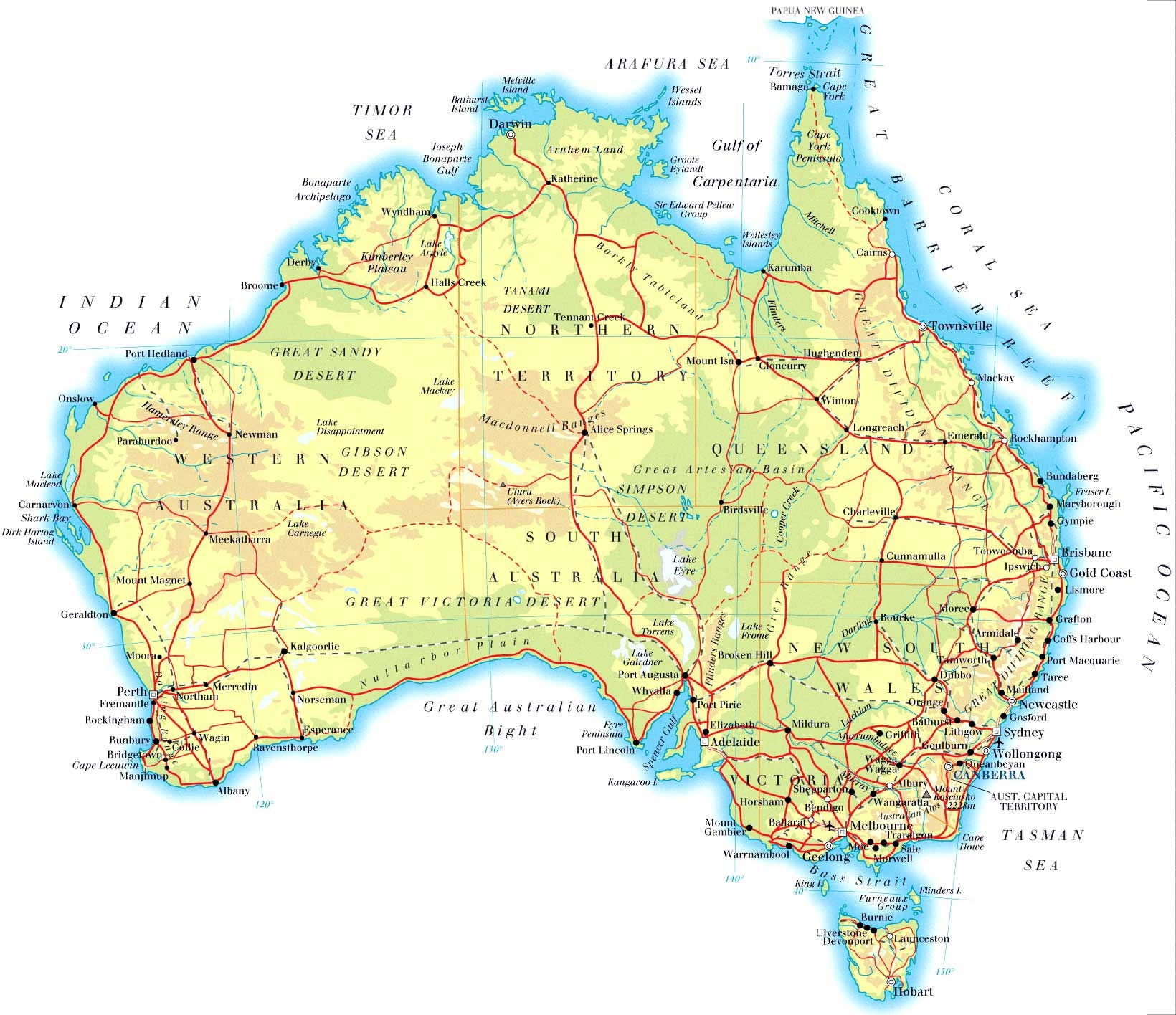 Australia Maps Printable Maps Of Australia For Download 