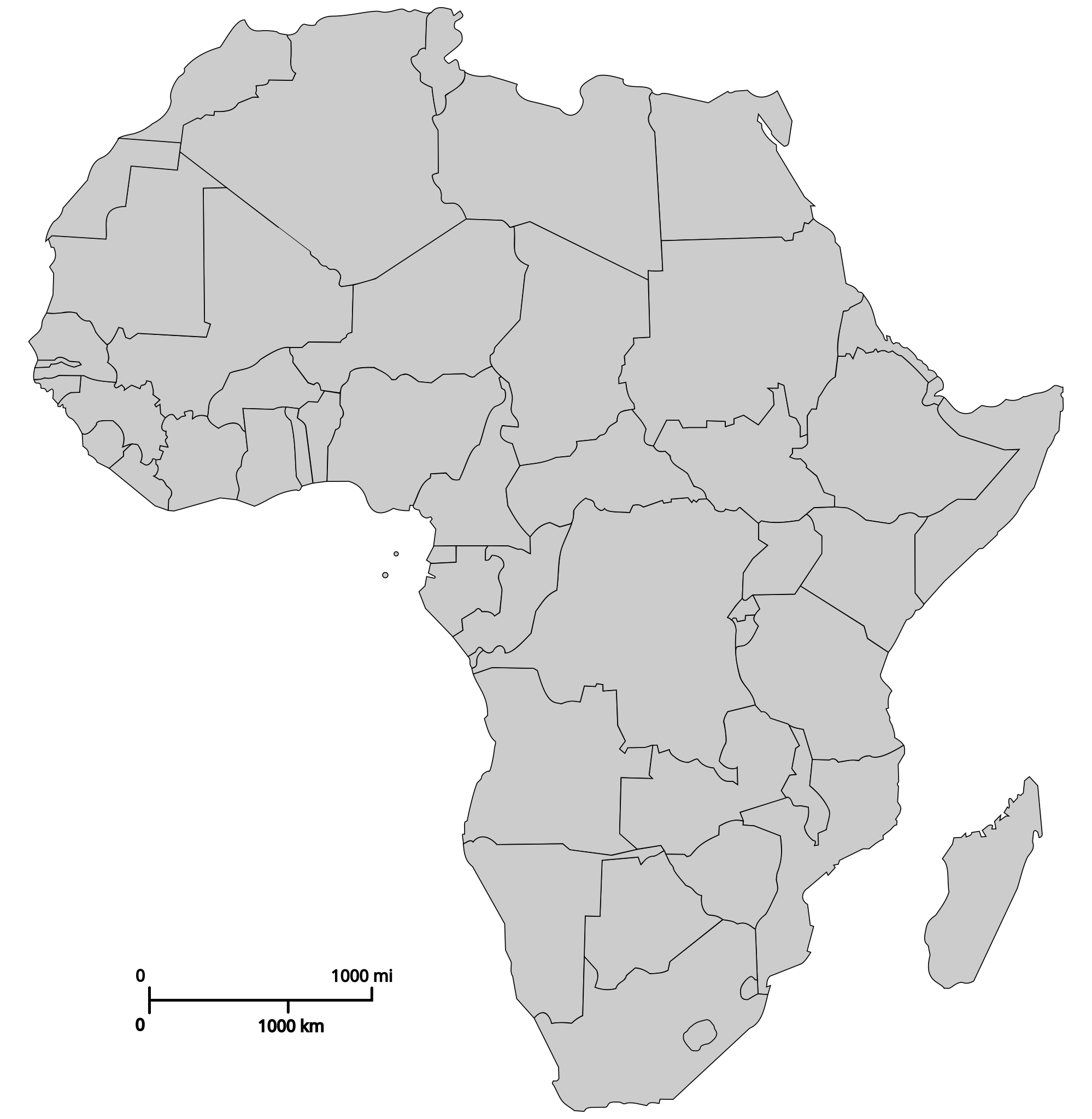 Free Printable Blank Map Of Africa