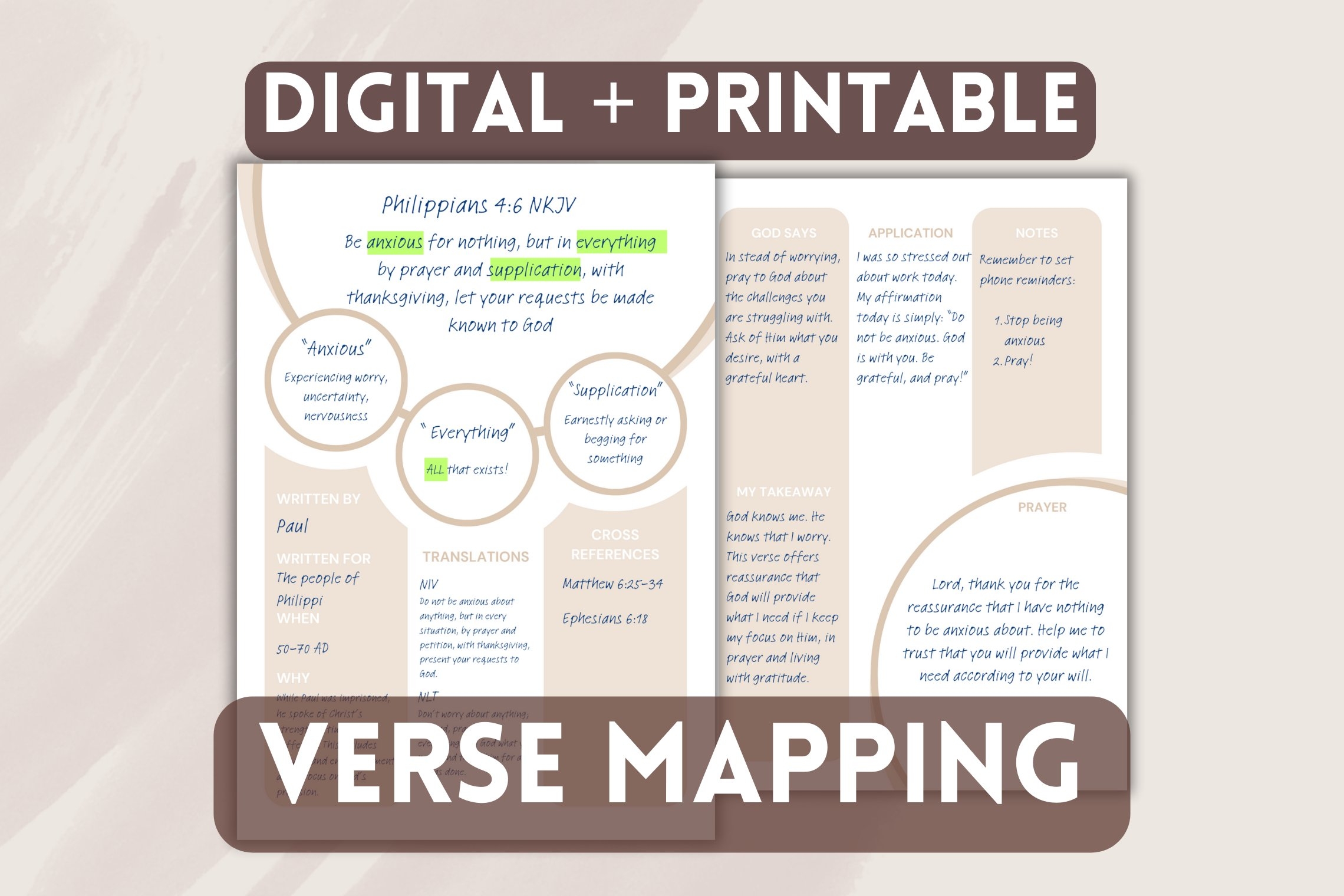Free Printable Verse Mapping Template