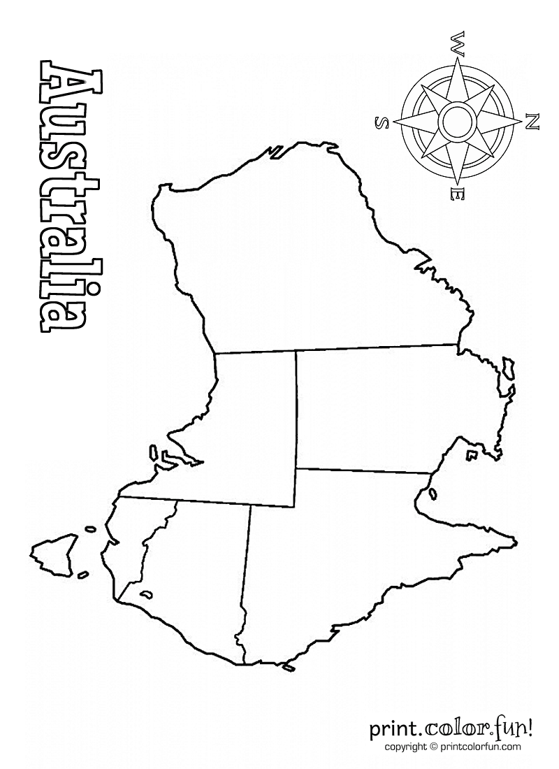 Blank Map Of Australia At PrintColorFun
