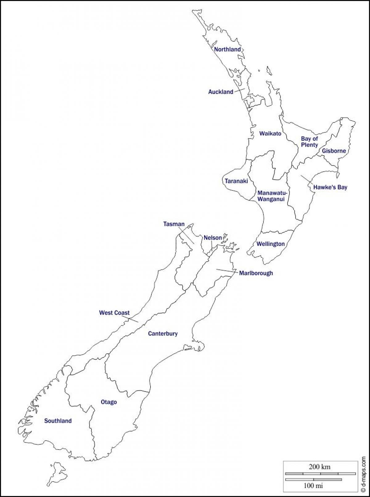 Printable Map Of New Zealand