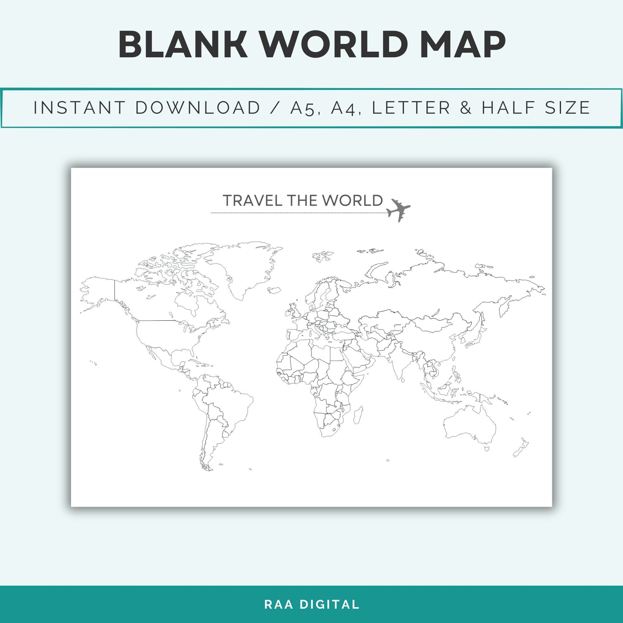 Blank Outline Map Of The World Where I ve Been Printable Blank 
