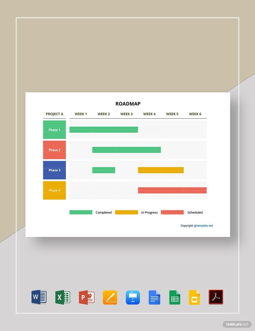 Blank Roadmap Template In Google Docs Google Slides Google Sheets Word Apple Keynote PowerPoint PDF Pages Excel Download Template