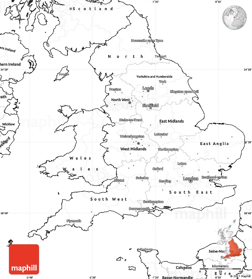Blank Simple Map Of England Worksheets Library