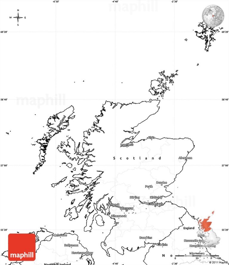 Blank Simple Map Of Scotland Worksheets Library