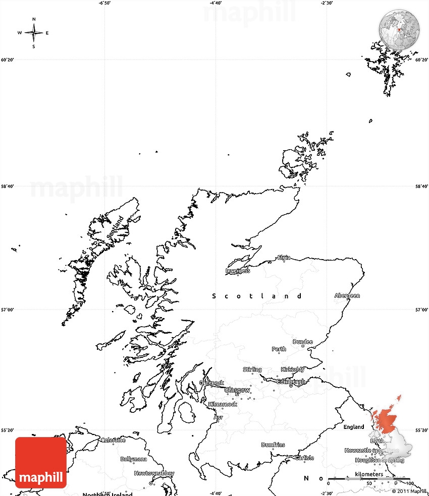 Blank Simple Map Of Scotland Worksheets Library