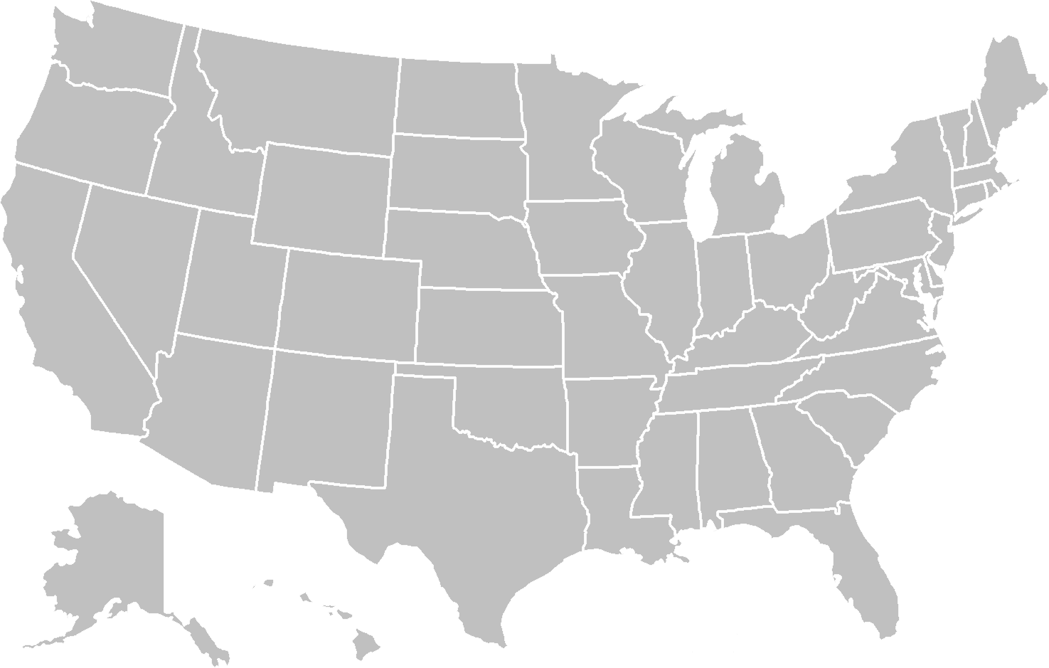 50 States Map Blank Printable