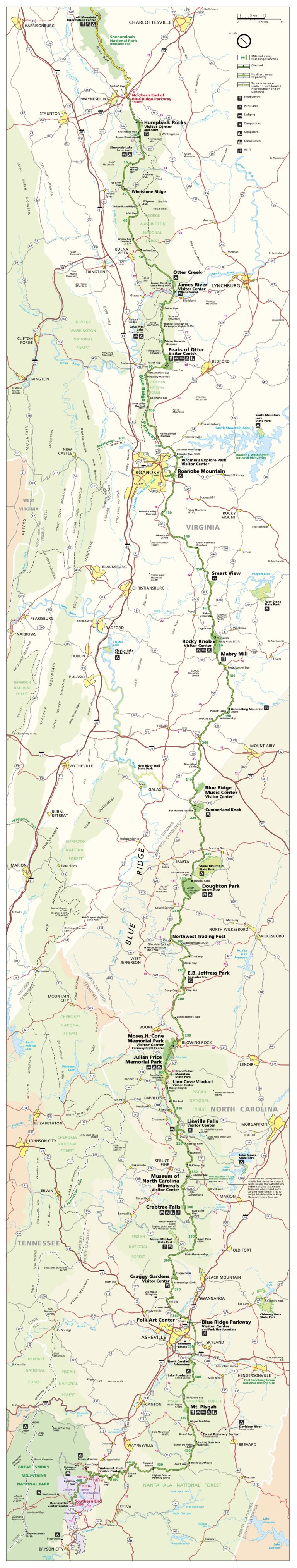 Blue Ridge Parkway Maps NPMaps Just Free Maps Period