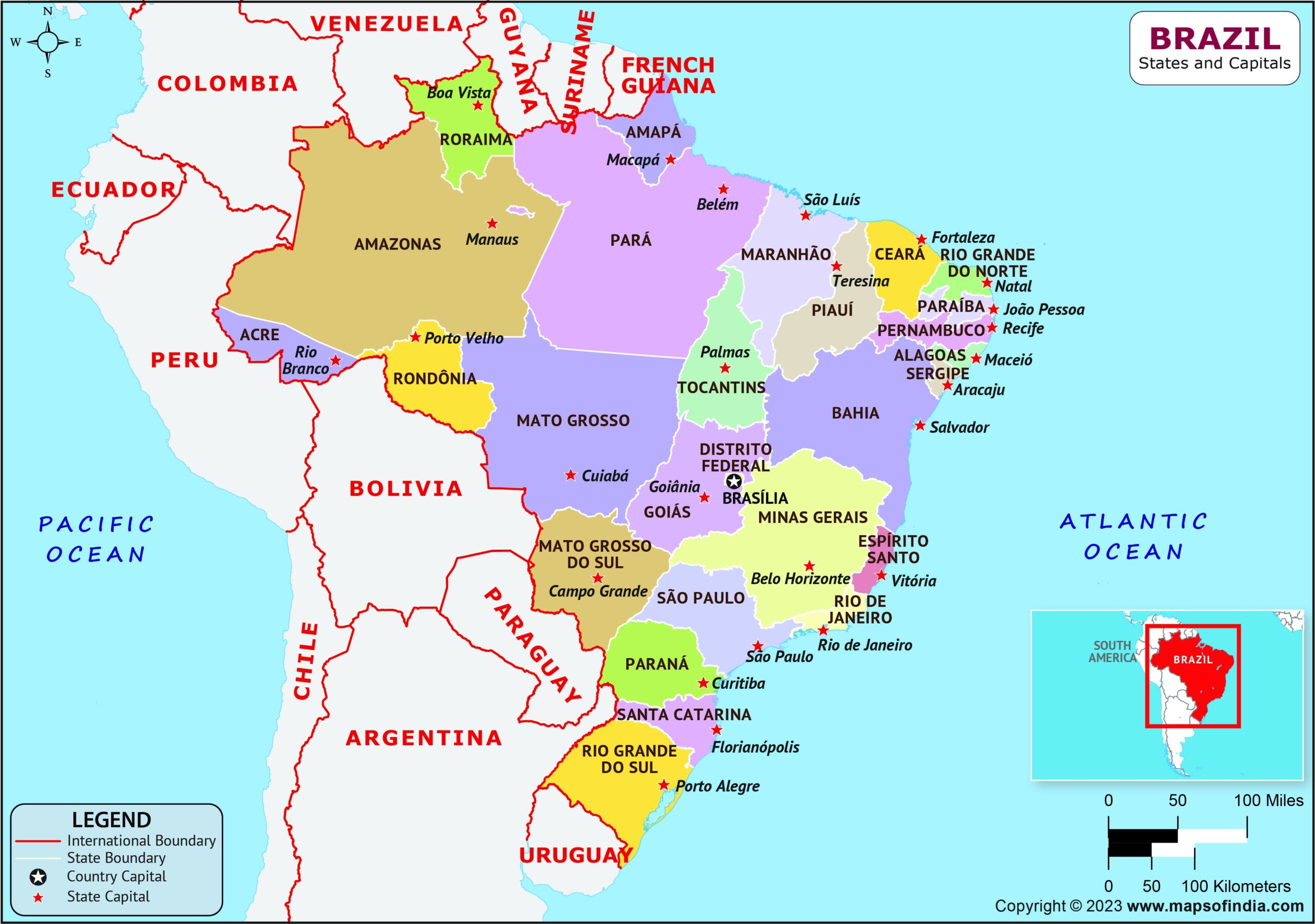Brazil Map Detailed Physical Map Of Brazil Maps Of India