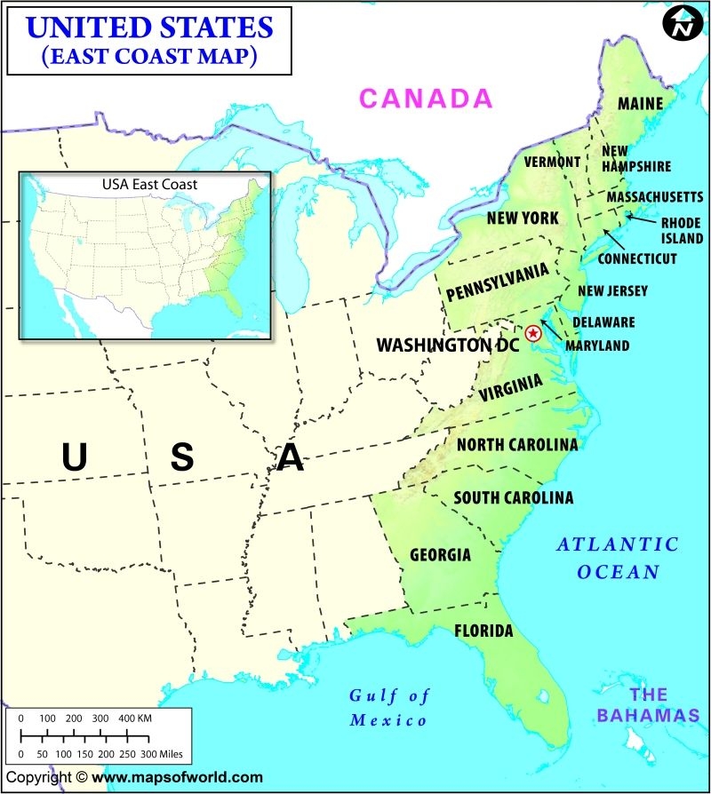 Buy Map Of East Coast USA