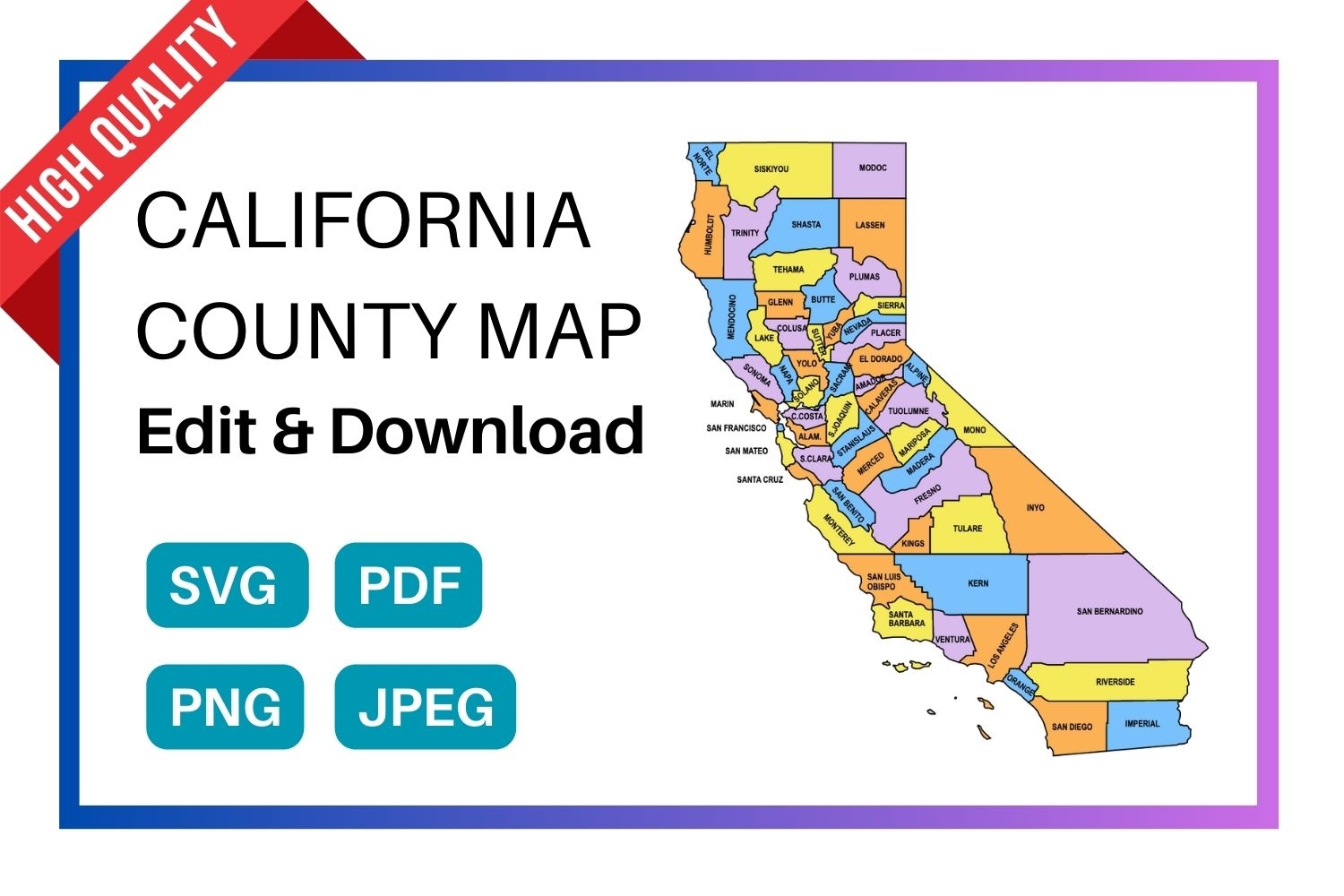 Map Of California Printable