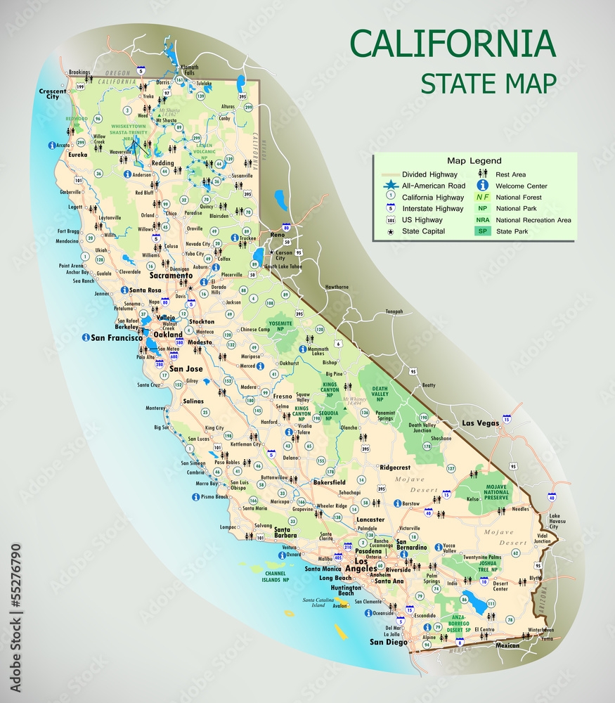 Printable Map Of California With Cities