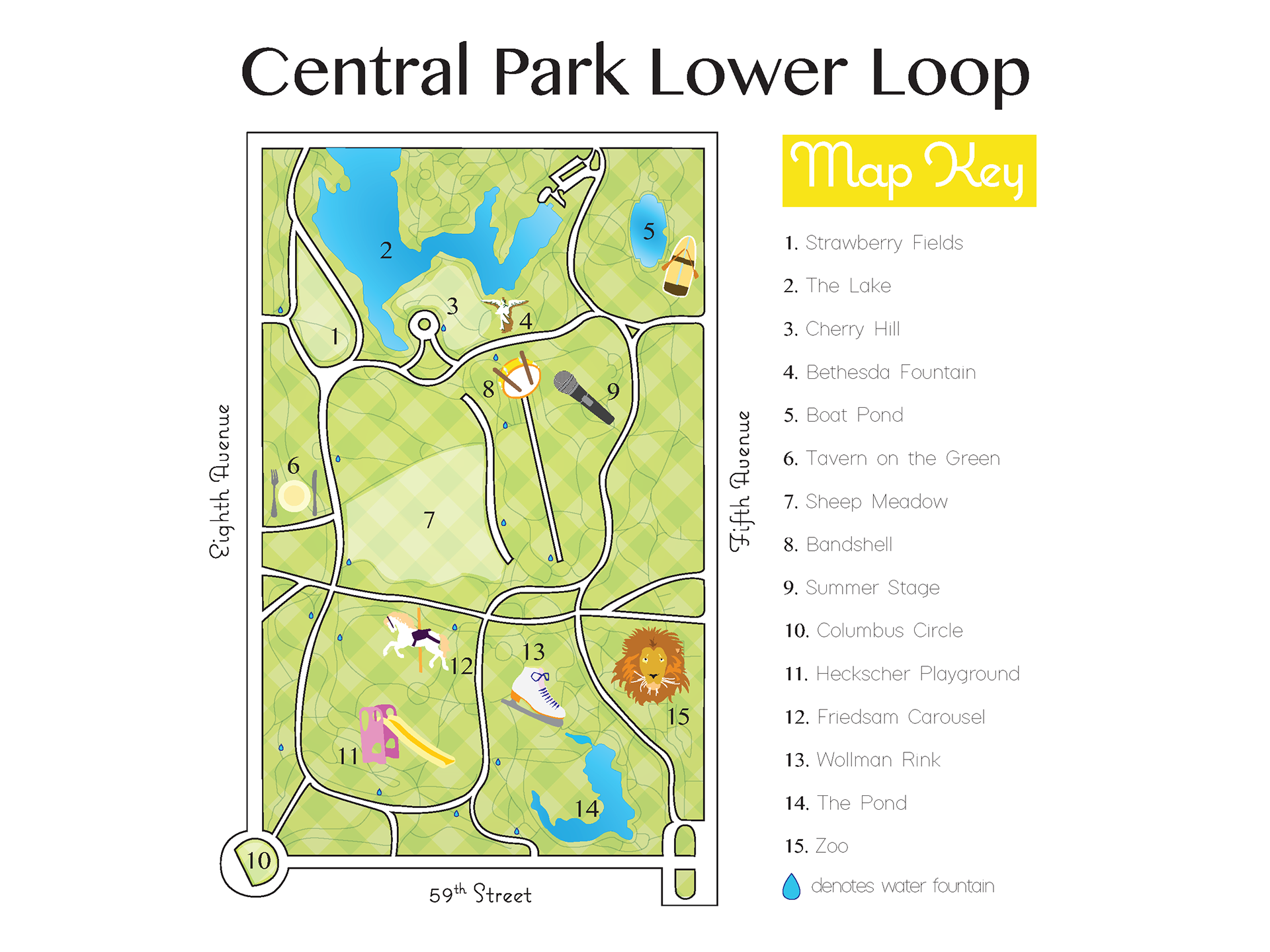Central Park Lower Loop Map 1 Images Behance
