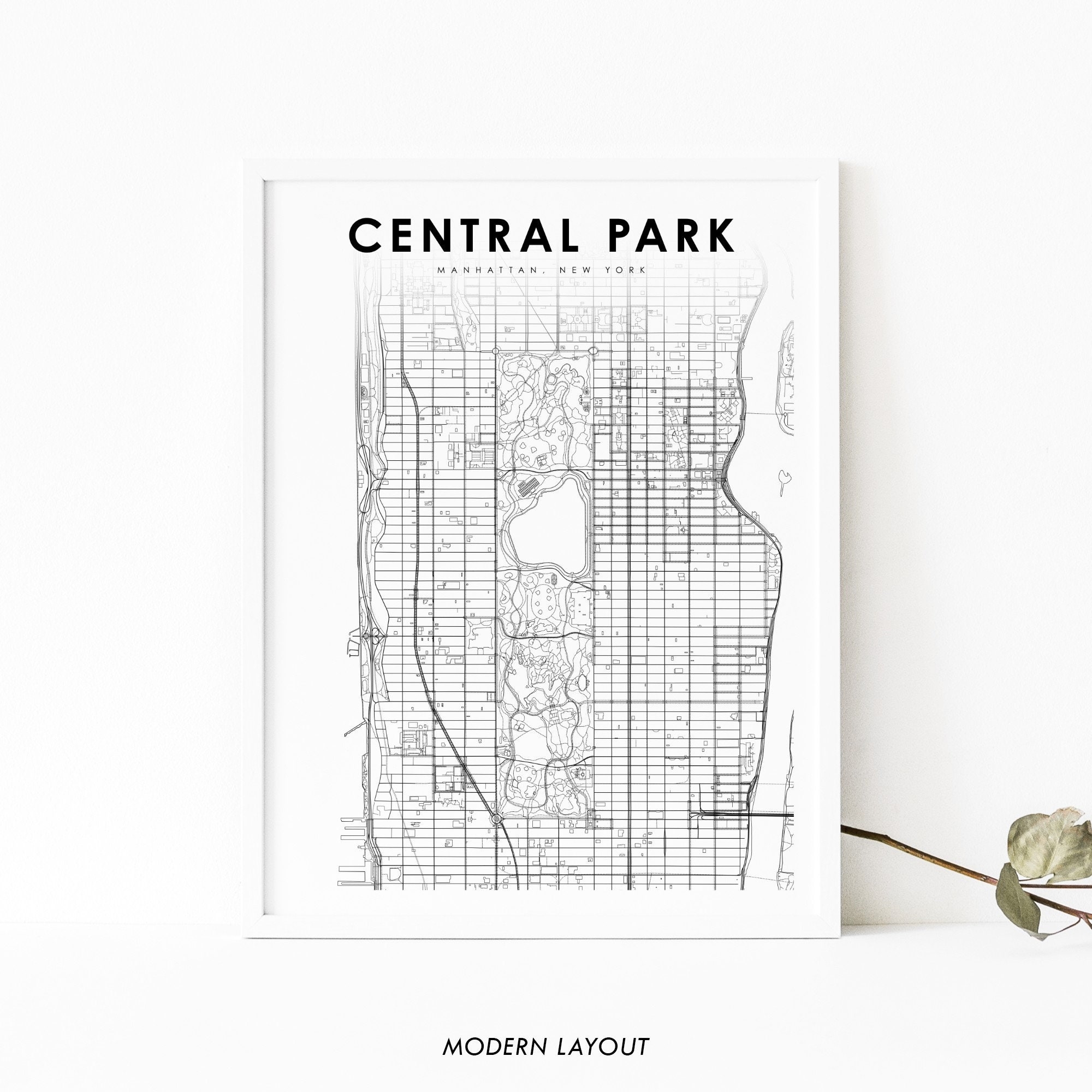 Central Park Manhattan NYC Map Print New York USA Map Art Poster City Street Road Map Print Nursery Room Wall Office Decor Printable Map Etsy