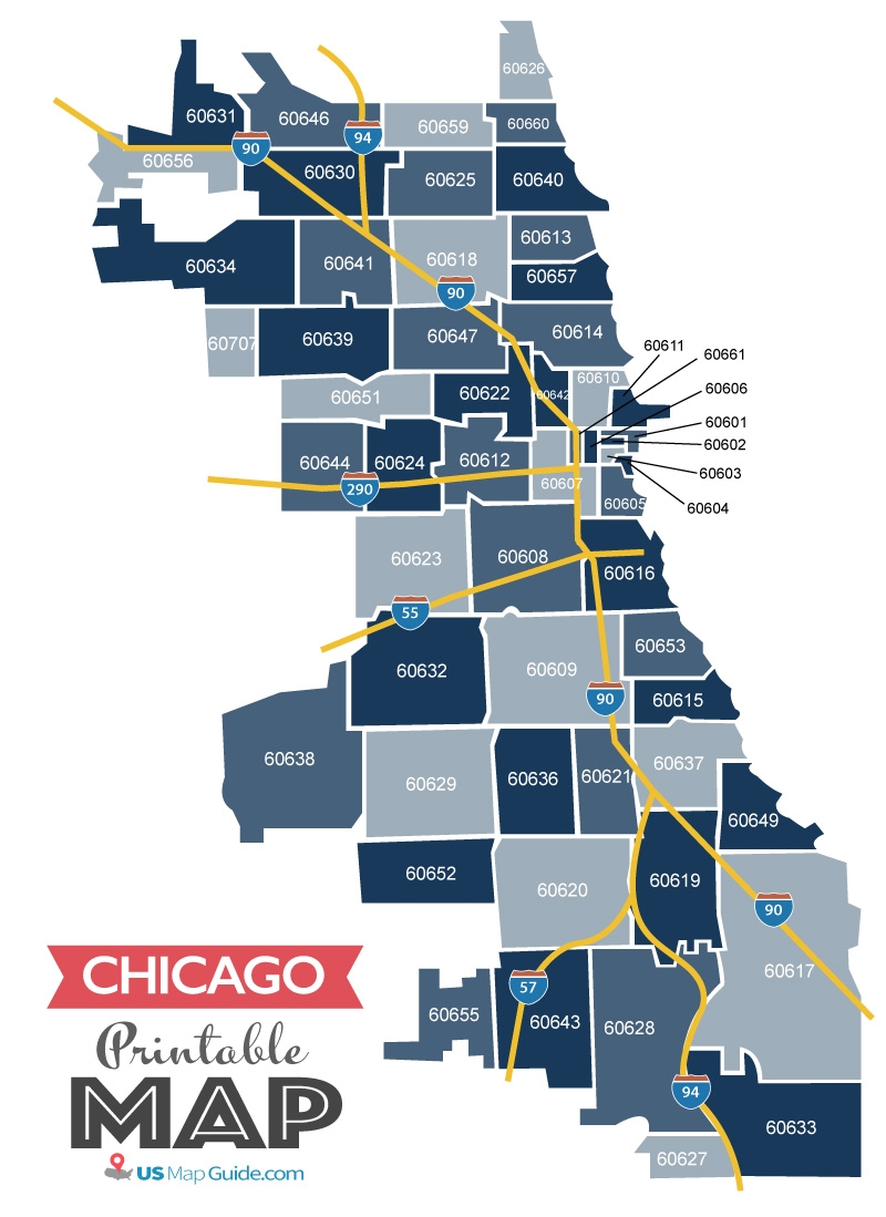 Chicago IL Zip Code Map 56 Zip Codes US Map Guide