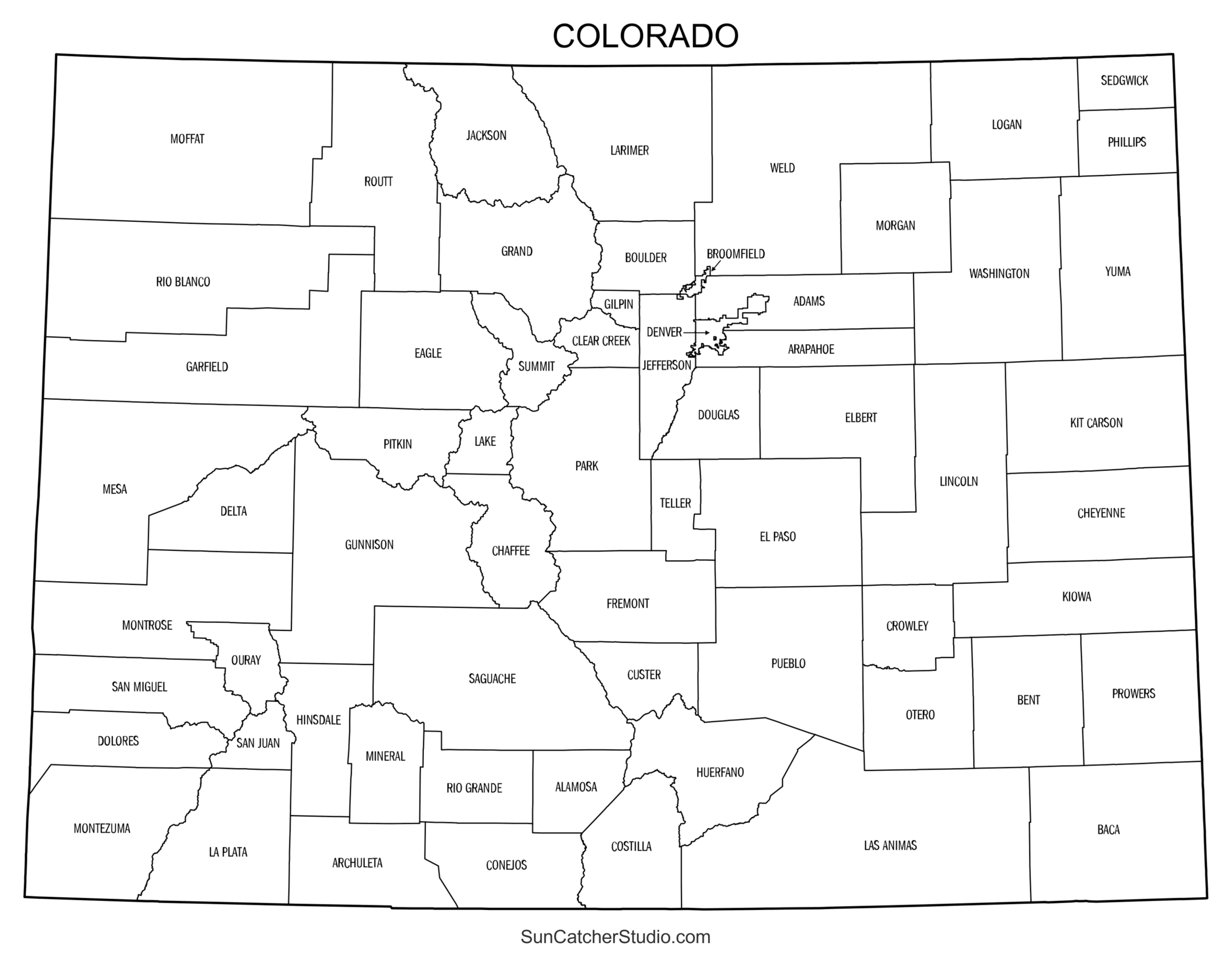 Colorado County Map Printable State Map With County Lines Free 