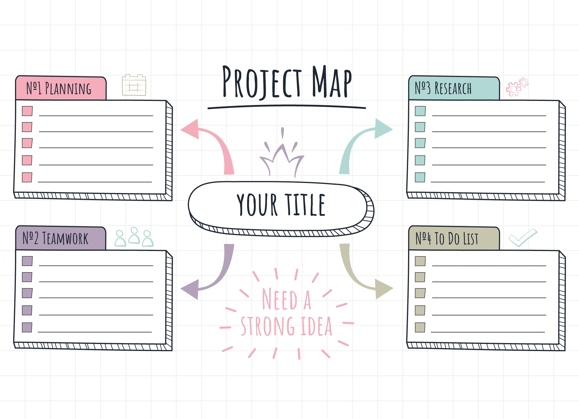 Blank Printable Mind Map Template