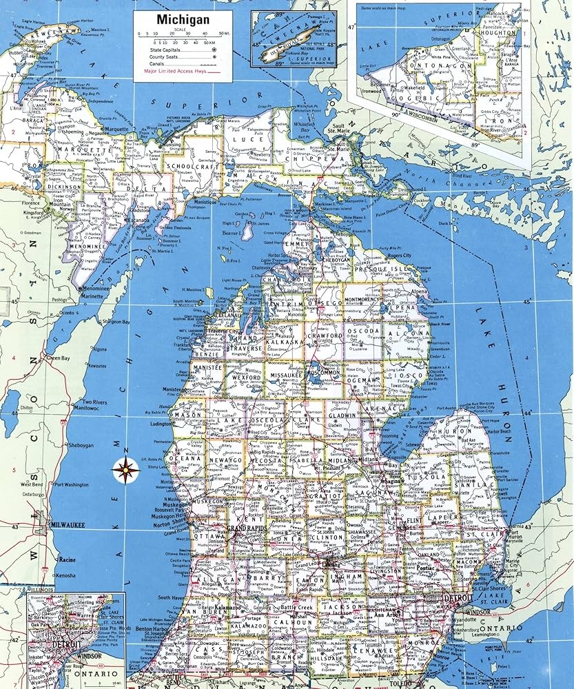 Printable Michigan County Map