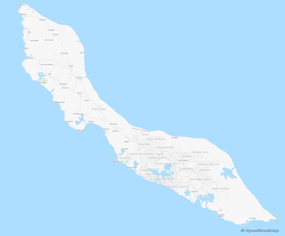 Curacao Road Map With Driving Directions