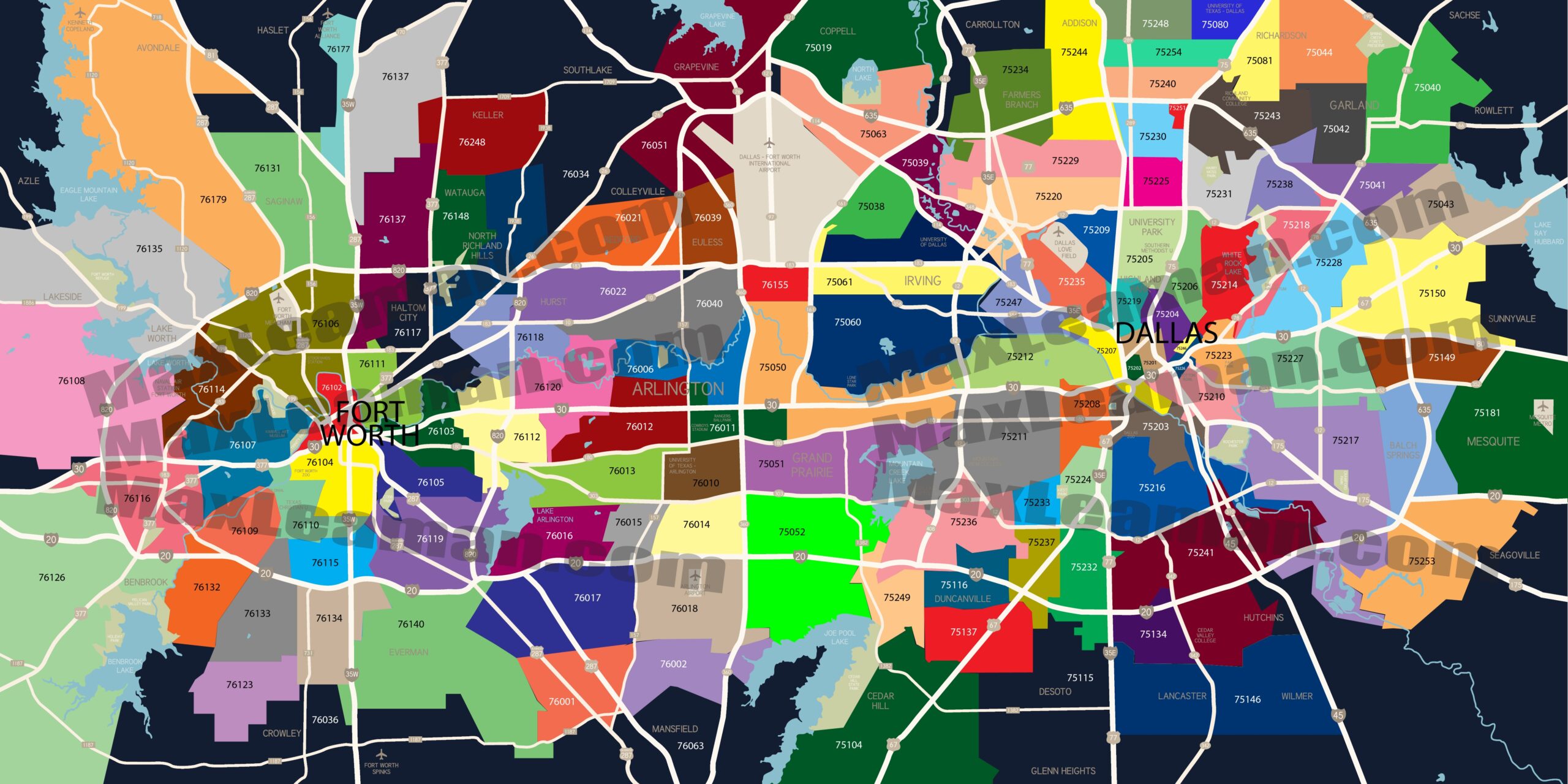 Printable Dfw Map
