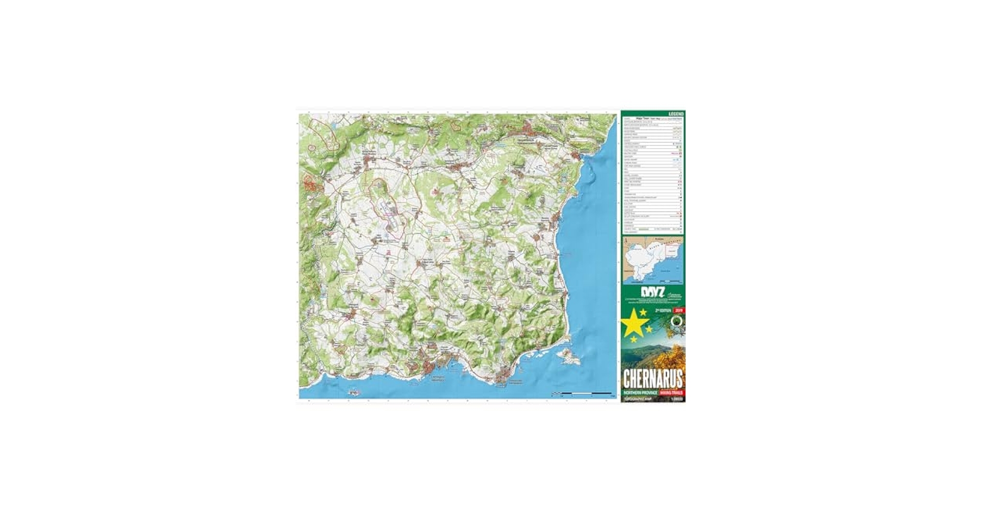 DAYZ CHERNARUS PRINTED MAP Amazon co uk Stationery U0026 Office Supplies