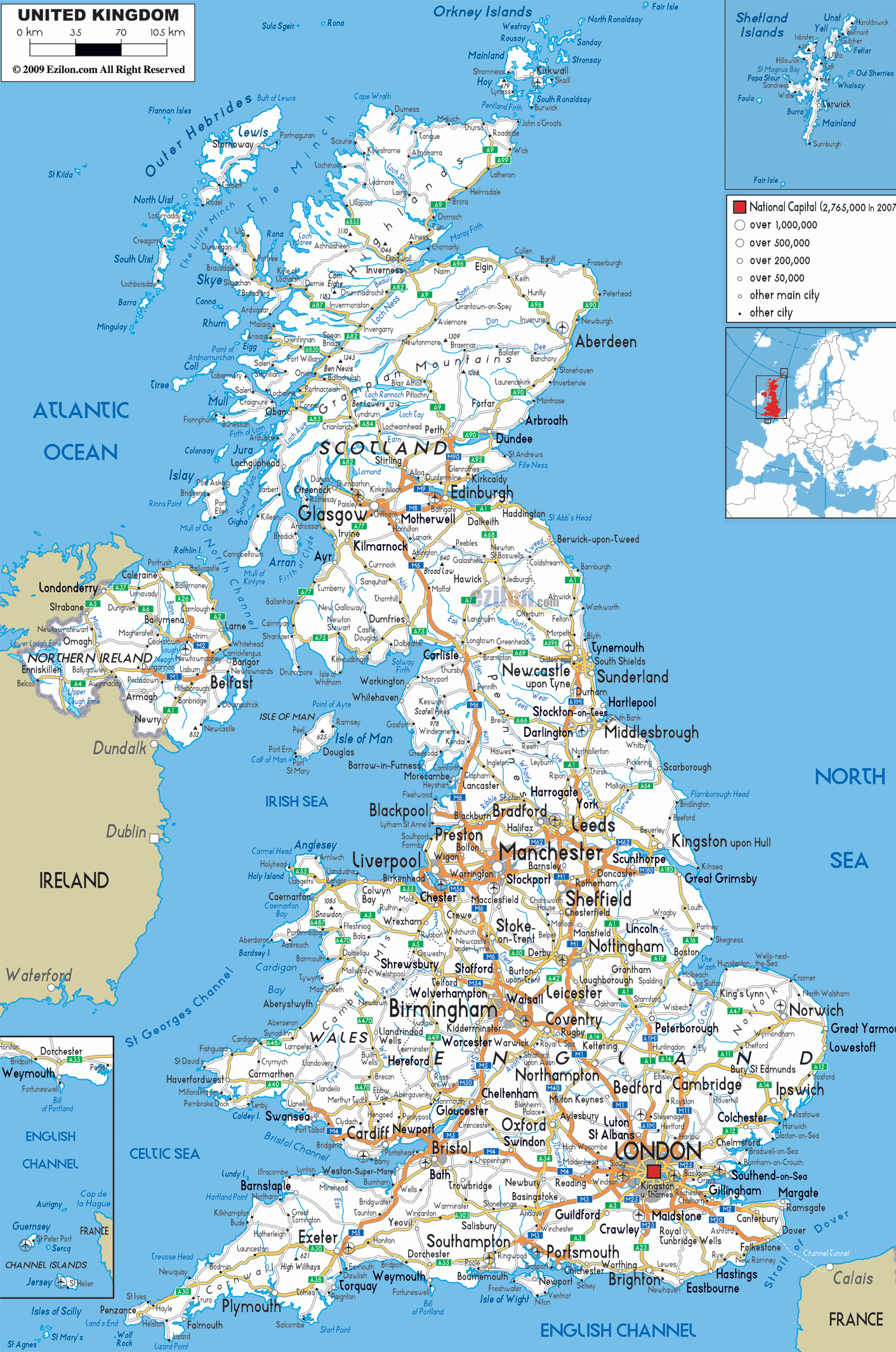 Detailed Clear Large Road Map Of United Kingdom Ezilon Maps Worksheets Library