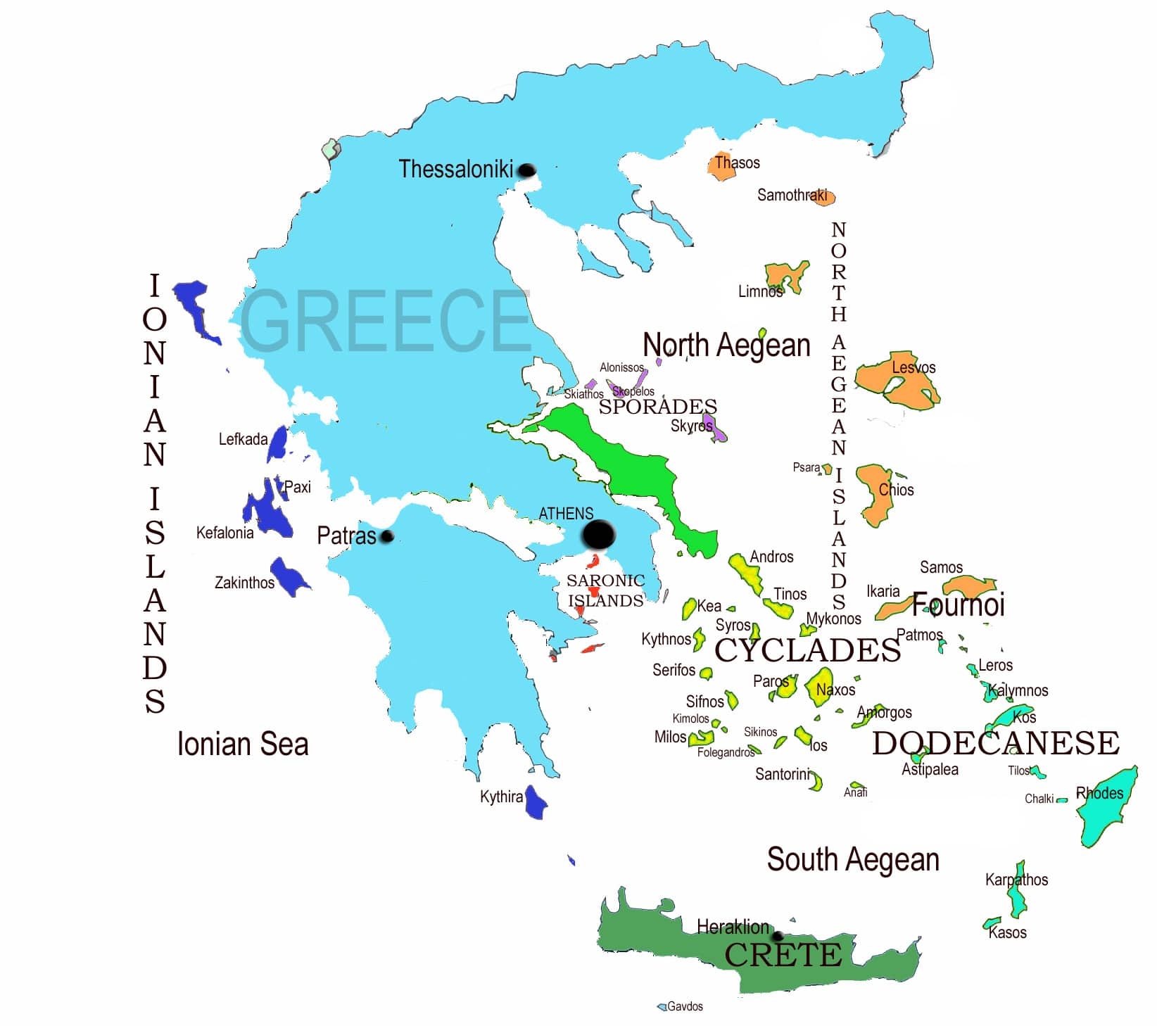 Greece Map Printable