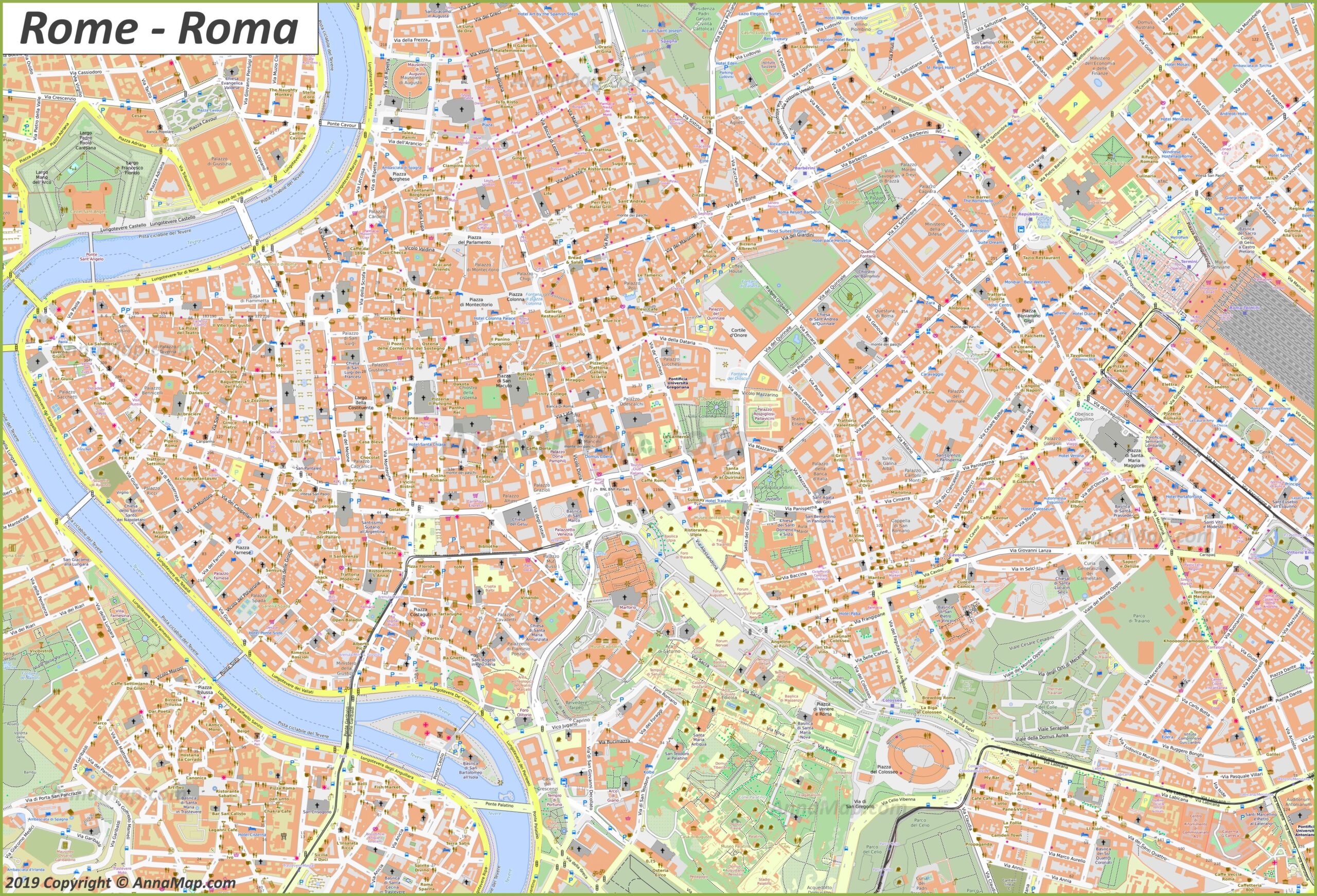 Detailed Tourist Maps Of Rome Italy Free Printable Maps Of 