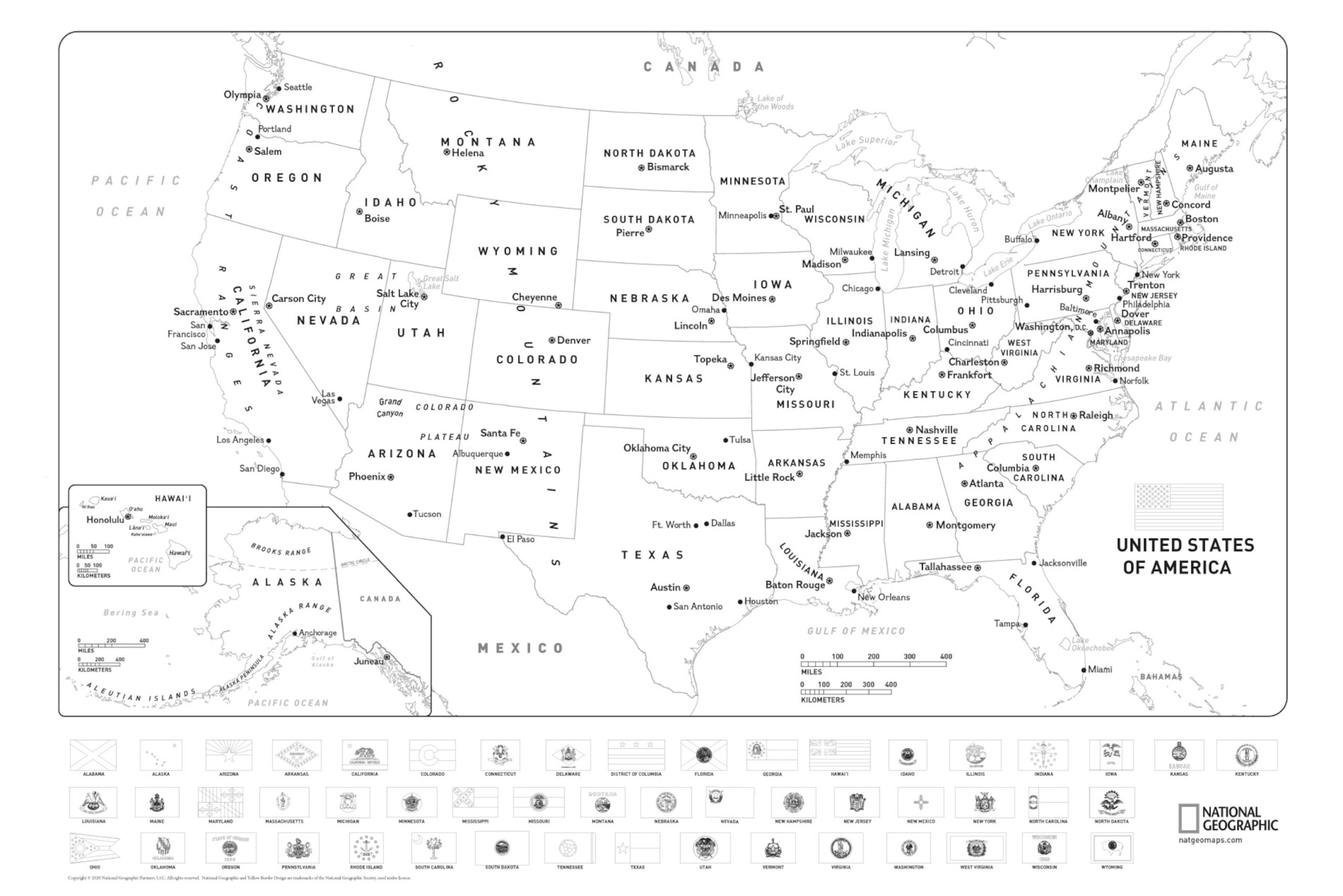 Download And Color A Free World Or United States Map With Flags National Geographic