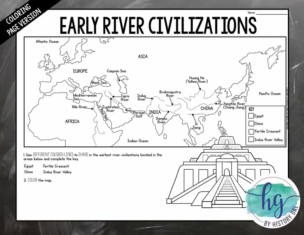 Early River Valley Civilizations Map Activity Print And Digital By History Gal