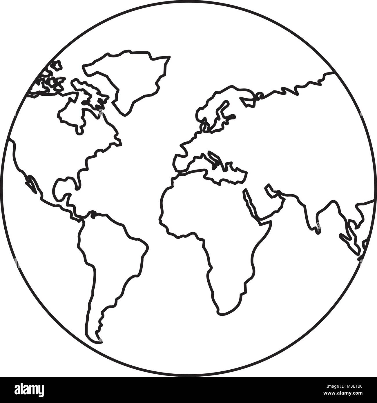 Earth Planet World Globe Map Icon Stock Vector Image U0026 Art Alamy Worksheets Library